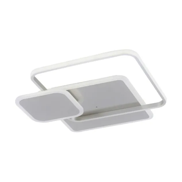 LED Deckenleuchte, stahlfarben, modern, Lichtfarbensteuerung, dimmbar