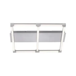 LED Deckenleuchte, stahlfarben, quadratisch, modern, 58x54cm, warmweiß