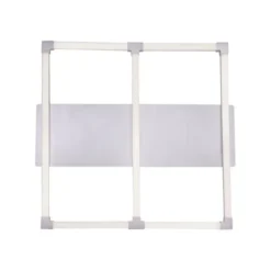 LED Deckenleuchte, stahlfarben, quadratisch, modern, 58x54cm, warmweiß