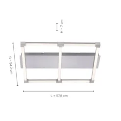 LED Deckenleuchte, stahlfarben, quadratisch, modern, 58x54cm, warmweiß