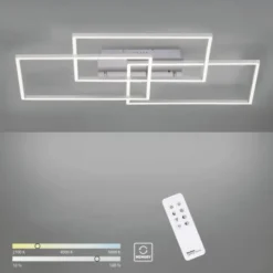 LED Deckenleuchte, stahlfarben, modernes Design, CCT-Steuerung, Flur