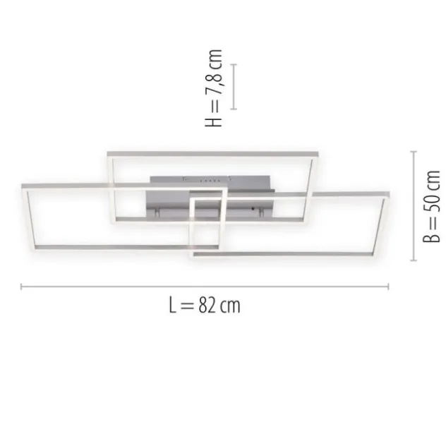 LED Deckenleuchte, stahlfarben, modernes Design, CCT-Steuerung, Flur