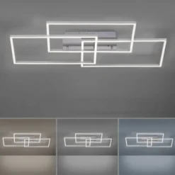 LED Deckenleuchte, stahlfarben, modernes Design, CCT-Steuerung, Flur