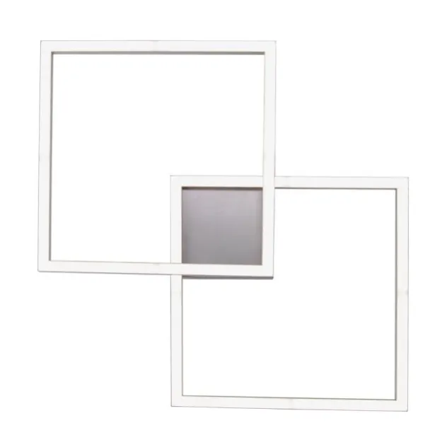 LED Deckenleuchte stahlfarben, quadratisch, Smart Home fähig, dimmbar, Fernbedienung
