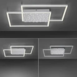 LED-Deckenleuchte, stahlfarben, Fernbdienung, dimmbar, CCT