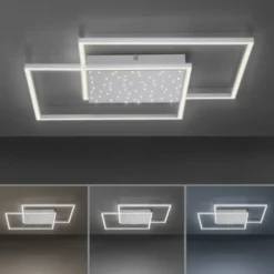 LED-Deckenleuchte, stahlfarben, Fernbdienung, dimmbar, CCT