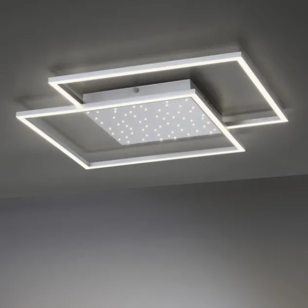LED-Deckenleuchte, stahlfarben, Fernbdienung, dimmbar, CCT