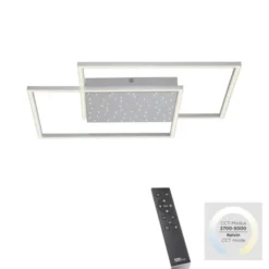 LED-Deckenleuchte, stahlfarben, Fernbdienung, dimmbar, CCT