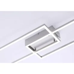 LED Deckenleuchte, stahlfarben, dimmbar, CCT, modern, 110cm lang