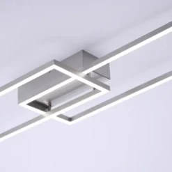LED Deckenleuchte, stahlfarben, dimmbar, CCT, modern, 110cm lang
