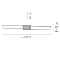 LED Deckenleuchte, stahlfarben, dimmbar, CCT, modern, 110cm lang