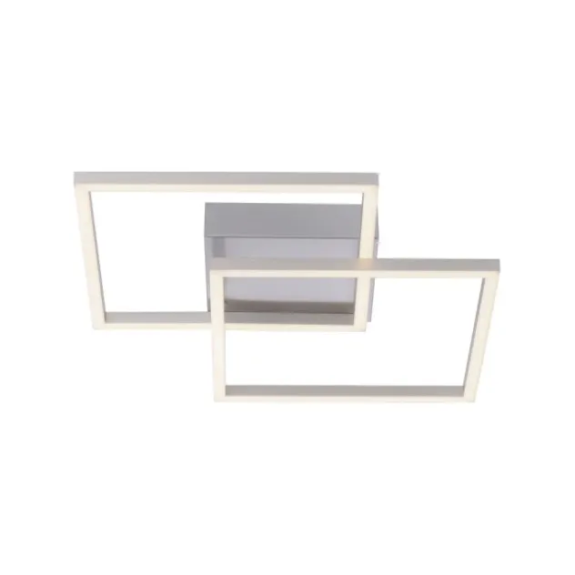 LED Deckenleuchte, stahlfarben, quadratisch, modern, energiesparend