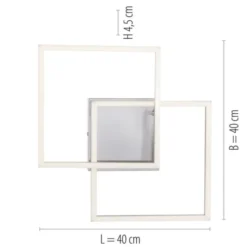 LED Deckenleuchte, stahlfarben, quadratisch, modern, energiesparend