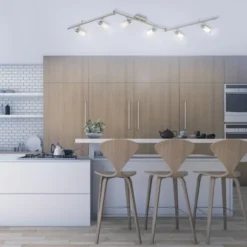LED-Deckenleuchte, stahlfarben, 6-flammig, verstellbar, GU10