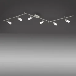 LED-Deckenleuchte, stahlfarben, 6-flammig, verstellbar, GU10