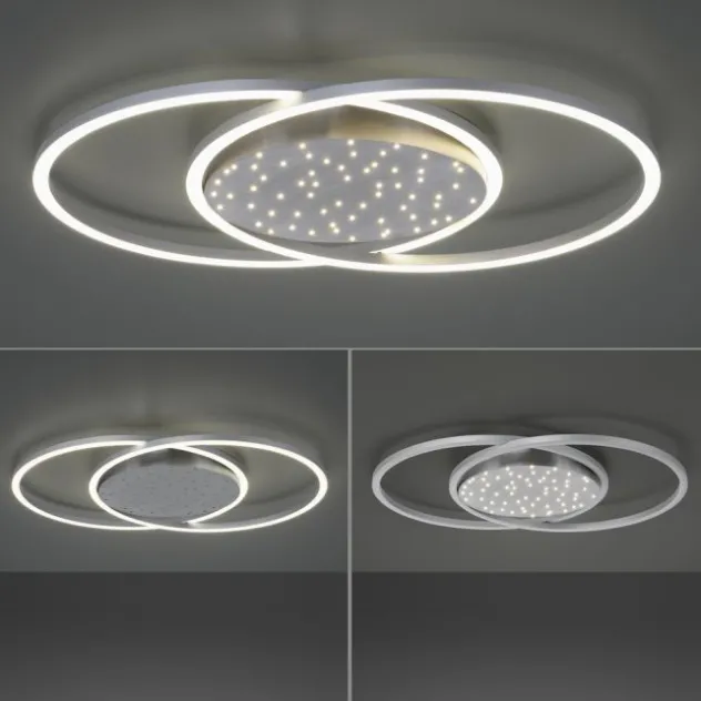 LED-Deckenleuchte, stahlfarben, Fernbdienung, dimmbar, CCT