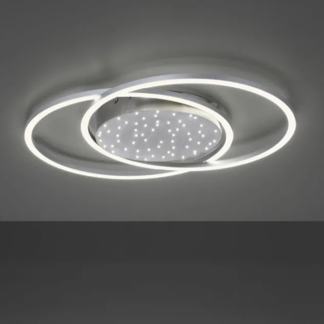 LED-Deckenleuchte, stahlfarben, Fernbdienung, dimmbar, CCT