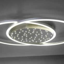 LED-Deckenleuchte, stahlfarben, Fernbdienung, dimmbar, CCT