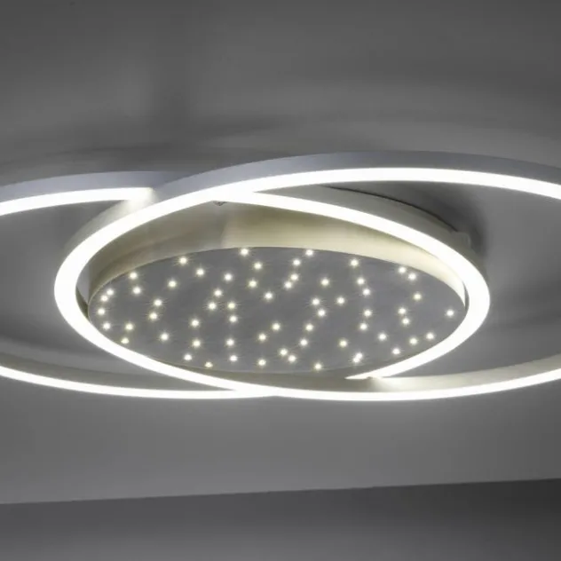 LED-Deckenleuchte, stahlfarben, Fernbdienung, dimmbar, CCT