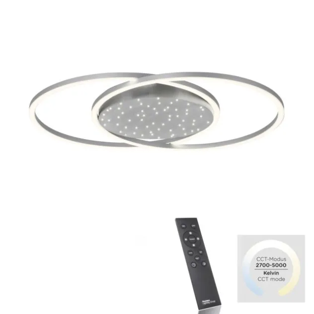 LED-Deckenleuchte, stahlfarben, Fernbdienung, dimmbar, CCT