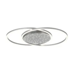 LED-Deckenleuchte, stahlfarben, Fernbdienung, dimmbar, CCT