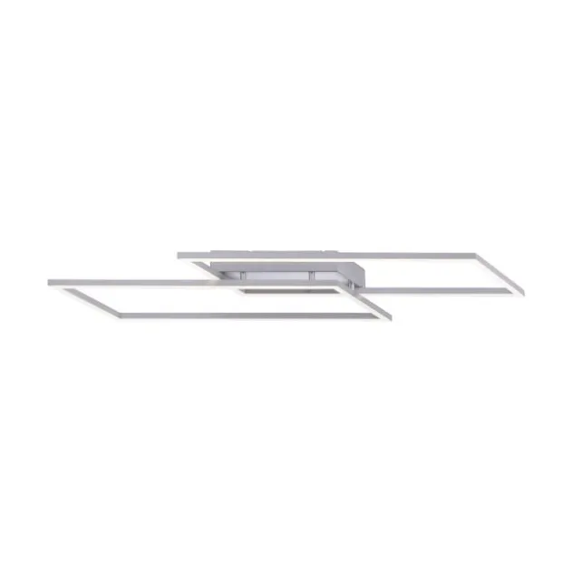 LED Deckenleuchte, stahlfarben, Memory Funktion, inkl Dimmfunktion, modern