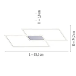 LED Deckenleuchte, stahlfarben, Memory Funktion, inkl Dimmfunktion, modern