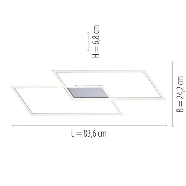 LED Deckenleuchte, stahlfarben, Memory Funktion, inkl Dimmfunktion, modern