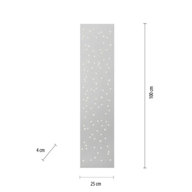 LED Deckenleuchte, stahlfarben, rechteckig, Sternenhimmel-Optik, dimmbar
