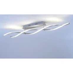 LED Deckenleuchte, stahlfarben, wellenförmige Leuchtkörper, dimmbar, modern