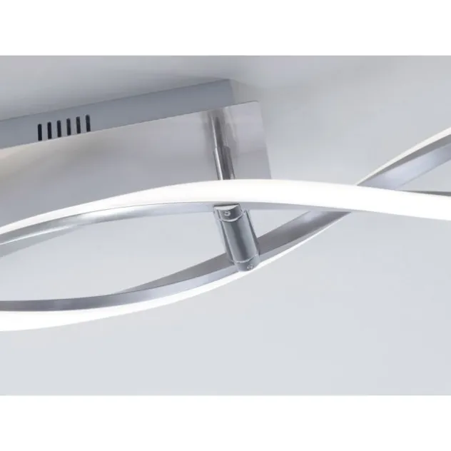 LED Deckenleuchte, stahlfarben, wellenförmige Leuchtkörper, dimmbar, modern