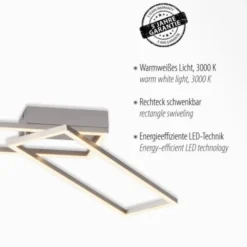 LED Deckenleuchte, stahlfarben, dimmbar, drehbar, warmweiß