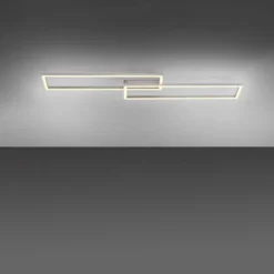 LED Deckenleuchte, stahlfarben, dimmbar, drehbar, warmweiß