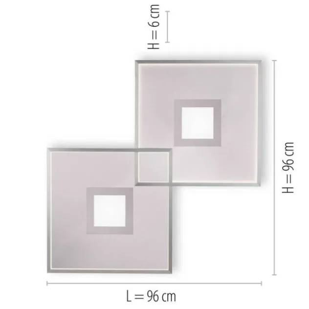 LED Deckenleuchte, stahlfarben, modernes Design, dimmbar, Fernbedienung