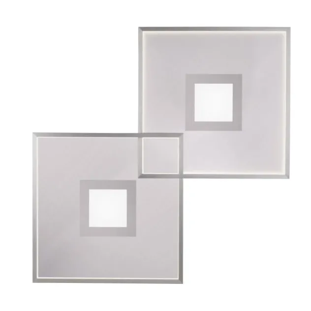 LED Deckenleuchte, stahlfarben, modernes Design, dimmbar, Fernbedienung