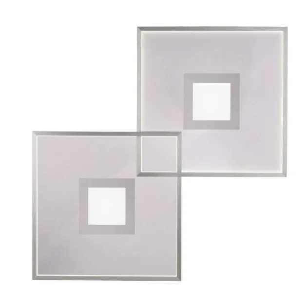LED Deckenleuchte, stahlfarben, modernes Design, dimmbar, Fernbedienung