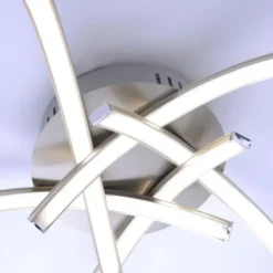 LED Deckenleuchte, stahlfarben, 5 flammig modern, Wohnzimmer