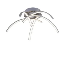 LED Deckenleuchte, stahlfarben, 5 flammig modern, Wohnzimmer