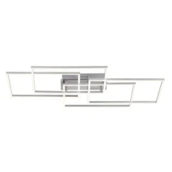 LED Deckenleuchte, stahlfarben, modern, geometrisches Design
