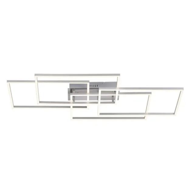 LED Deckenleuchte, stahlfarben, modern, geometrisches Design