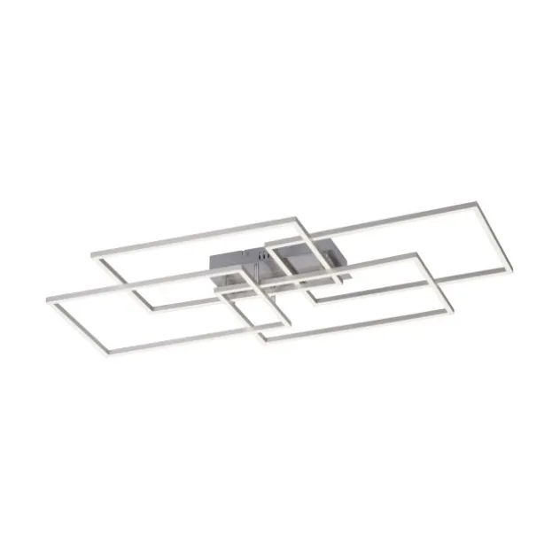 LED Deckenleuchte, stahlfarben, modern, geometrisches Design