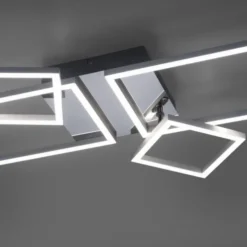 LED Deckenleuchte, stahlfarben, modern, warmweiß, Design