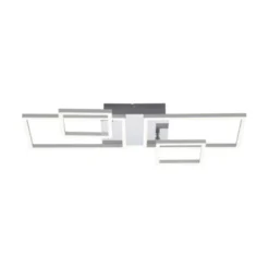 LED Deckenleuchte, stahlfarben, modern, warmweiß, Design