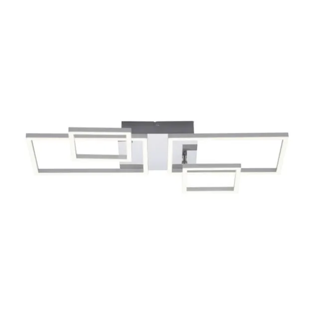 LED Deckenleuchte, stahlfarben, modern, warmweiß, Design