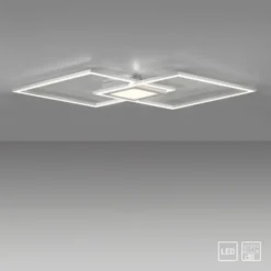 LED Deckenleuchte, stahl, flach, rechteckig, warmweiß