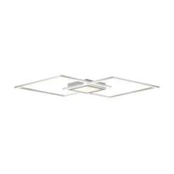 LED Deckenleuchte, stahl, flach, rechteckig, warmweiß
