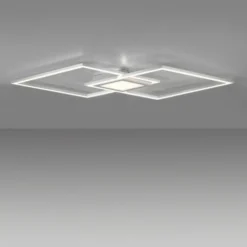 LED Deckenleuchte, stahl, flach, rechteckig, warmweiß