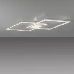 LED Deckenleuchte, stahl, flach, rechteckig, warmweiß