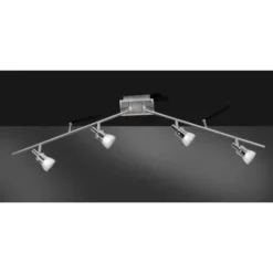LED-Deckenleuchte, Stahl, 4flammig, dreh und schwenkbar, blendfreies Licht