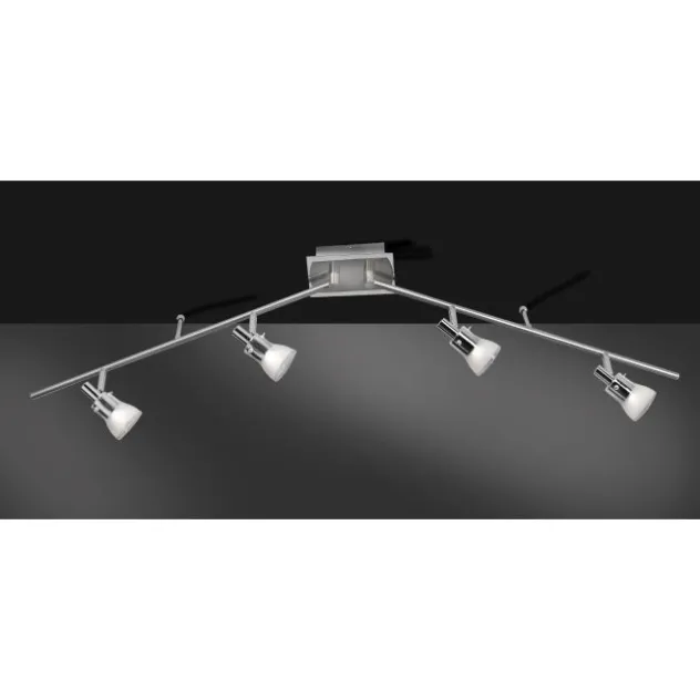 LED-Deckenleuchte, Stahl, 4flammig, dreh und schwenkbar, blendfreies Licht